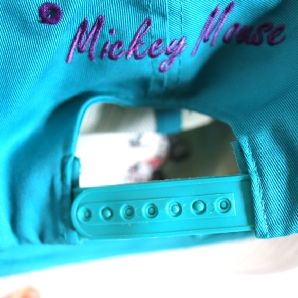 Vintage 90s Disney Mickey Mouse Snapback Purple & Green Baseball Cap / Adult Fre - Picture 6 of 6